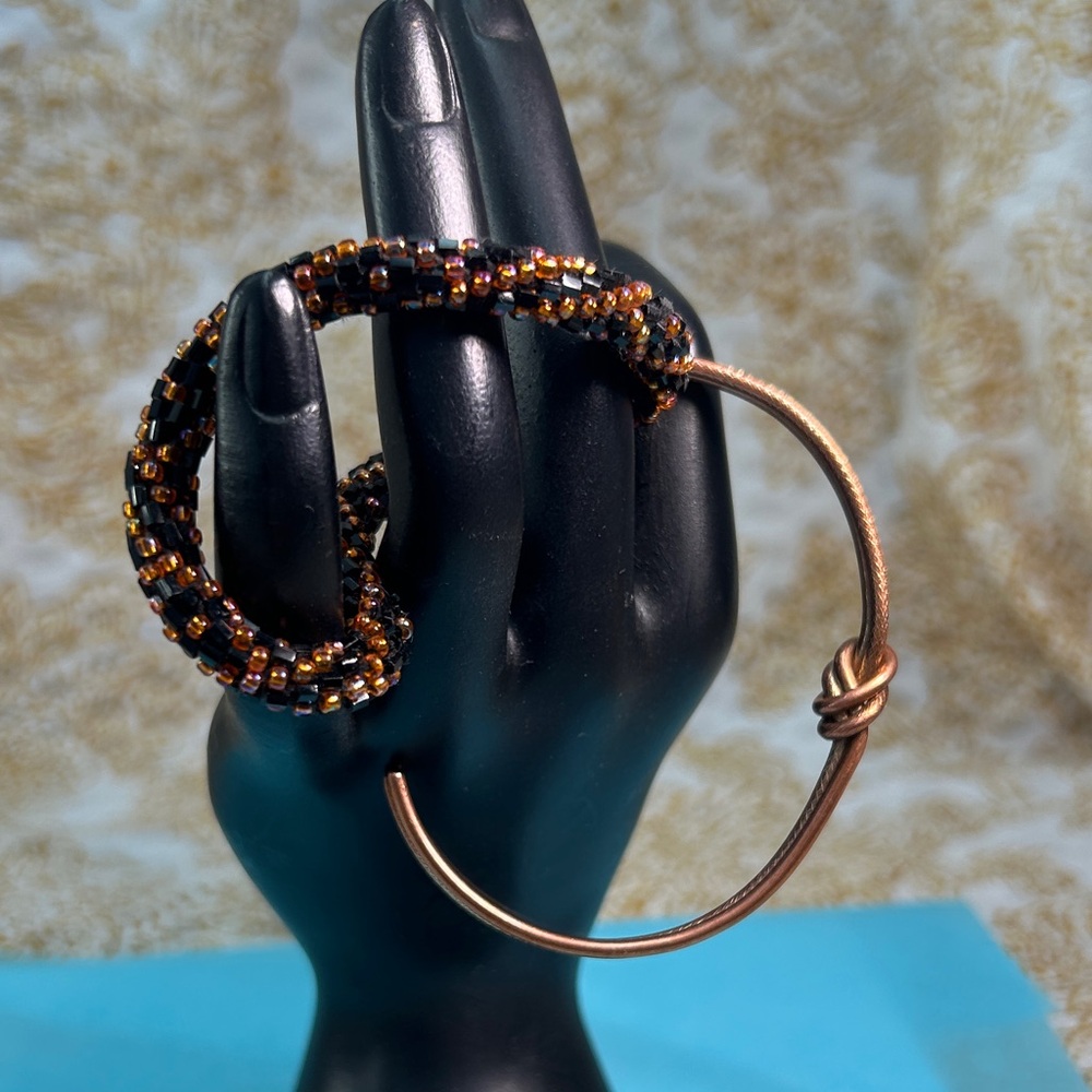 Elegant Beaded Hoop Bracelet